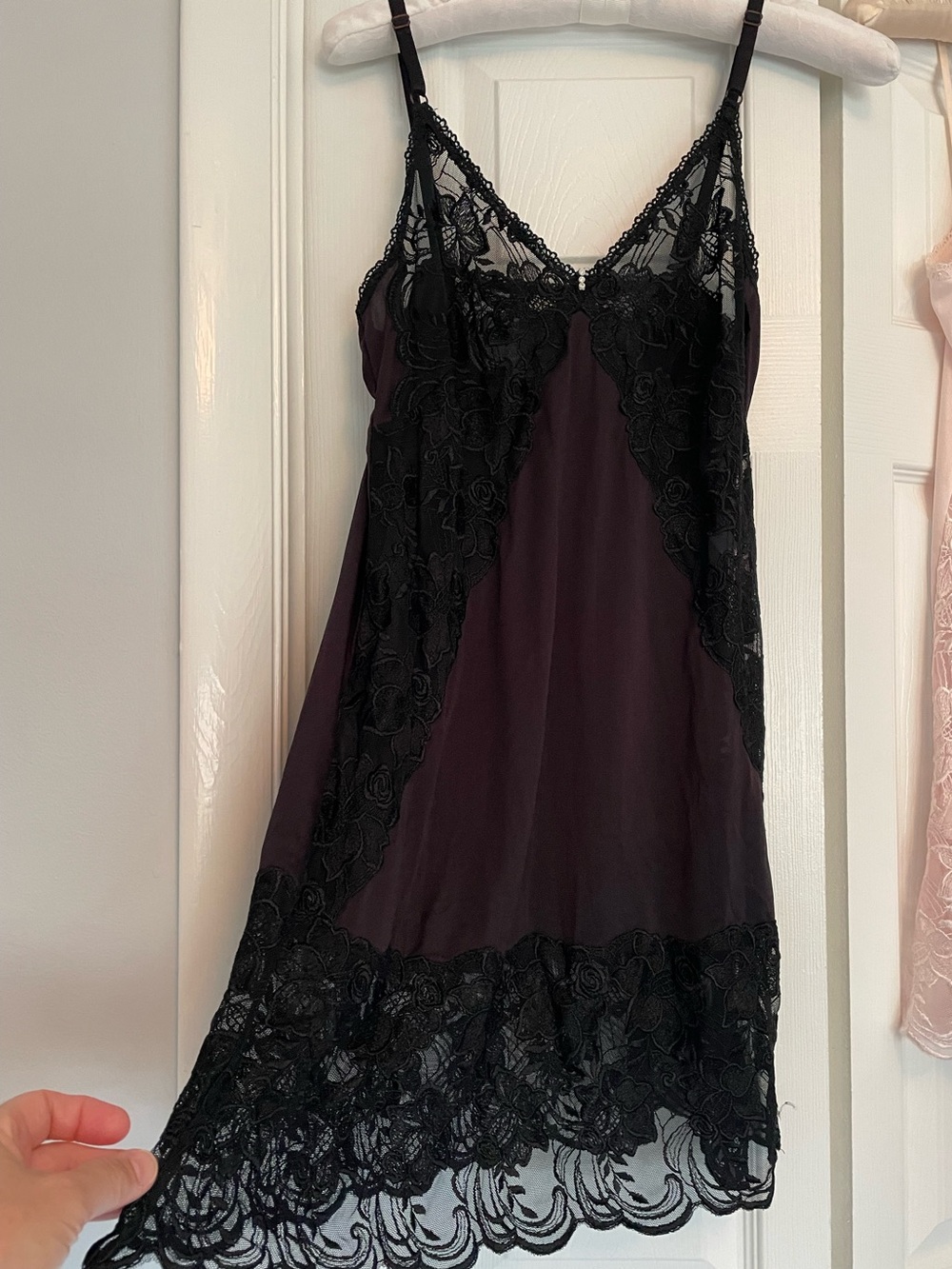 NaNa Vintage Black Lace Chemise Nightgown